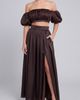 nuaje nuaje nuaje nuaje Isabelle Cotton Silk Off-Shoulder Crop Top - 4