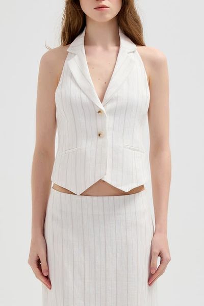 nuaje nuaje nuaje nuaje Le Tailored Halter Linen Vest