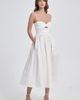 nuaje nuaje nuaje nuaje Reverie Twist Front Ruched Cotton Midi Dress - 1