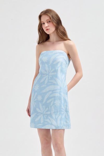 nuaje nuaje nuaje nuaje Rhea Strapless Mini Linen Dress