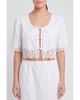 nuaje nuaje nuaje nuaje Soleil Lace Trim Tie Front Cotton Top - 1