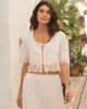 nuaje nuaje nuaje nuaje Soleil Lace Trim Tie Front Cotton Top - 2