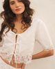 nuaje nuaje nuaje nuaje Soleil Lace Trim Tie Front Cotton Top - 4