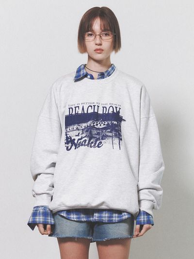 NUAKLE Beach Boy Sweatshirt_White Melange