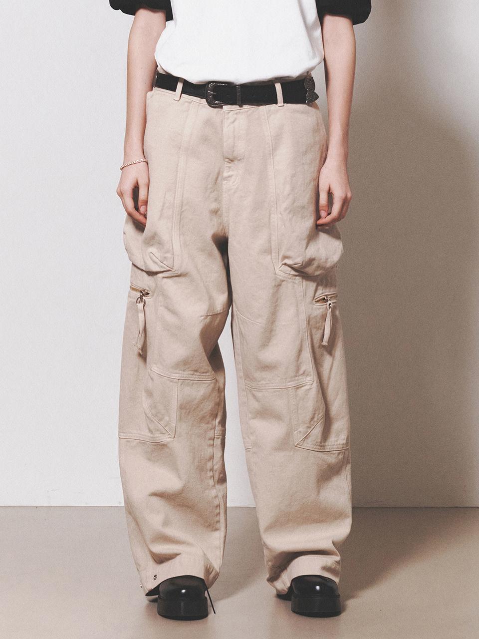 NUAKLE Cargo Dyeing Pants_Beige