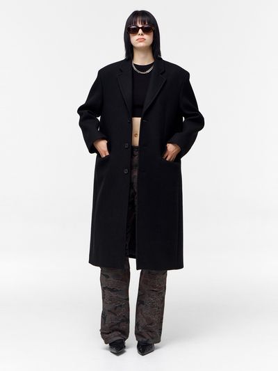 NUAKLE Oversized Single Coat _ Black