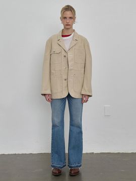 NUAKLE oxford french work jacket_light beige