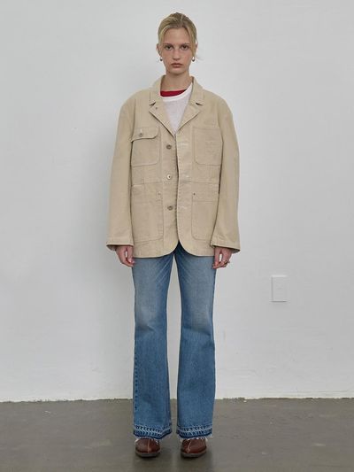 NUAKLE oxford french work jacket_light beige