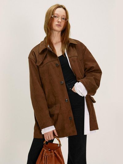 NUAKLE suede chore Jacket_brown