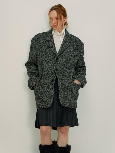 NUAKLE wool bokash blazer_black