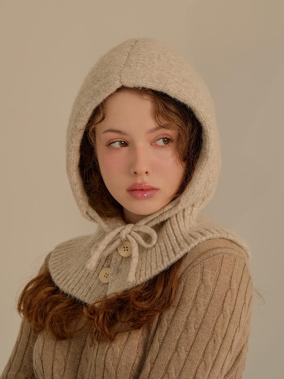 nuartstudio Button Knit Balaclava