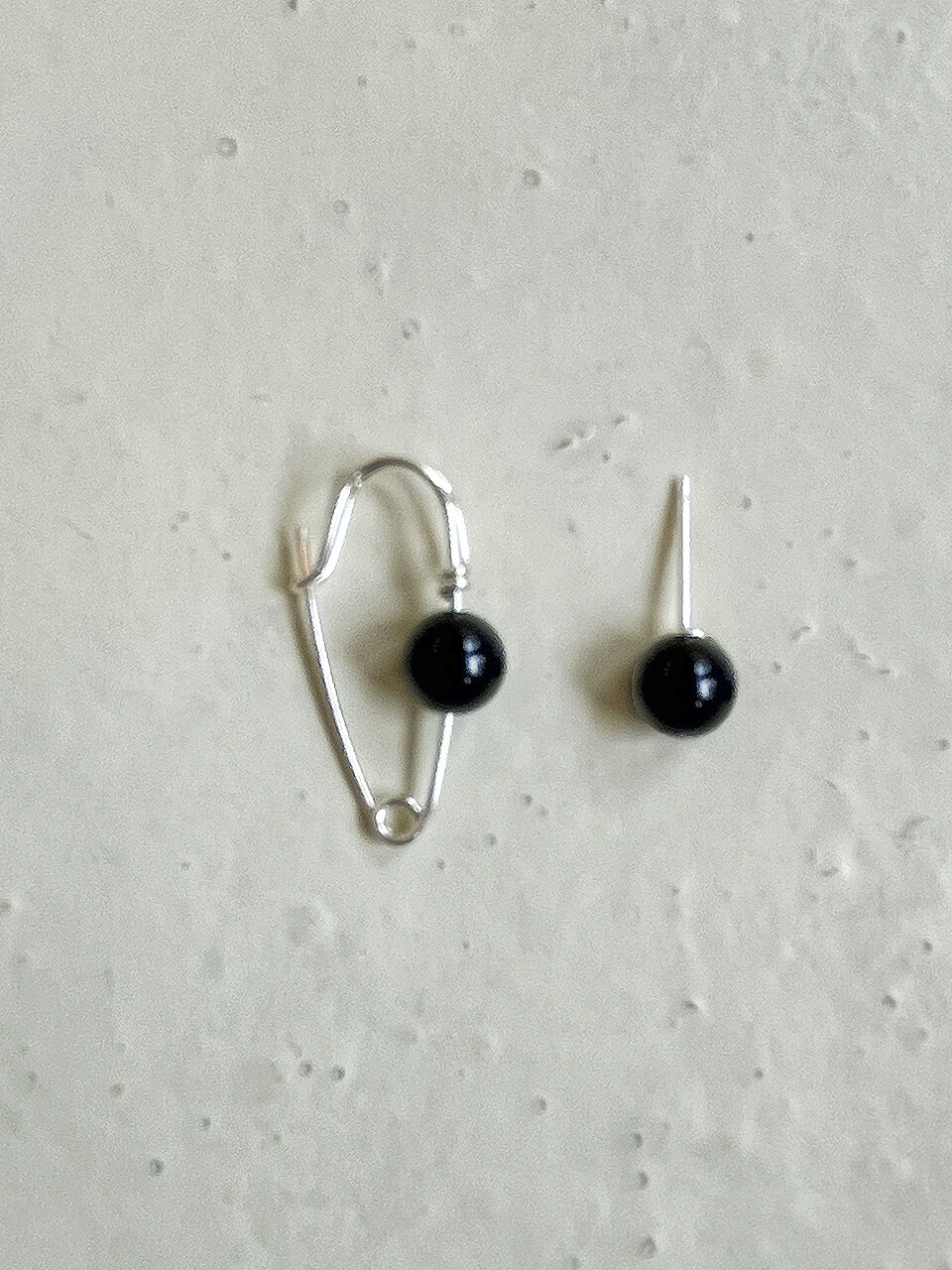 nuavo Onyx Silver Clip Earrings
