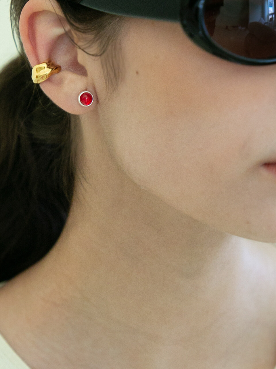 nuavo Ruby Red Post Earrings