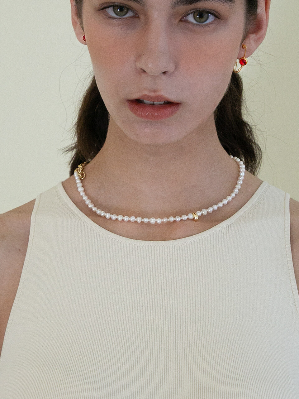 nuavo Single Basic Pearl Necklace