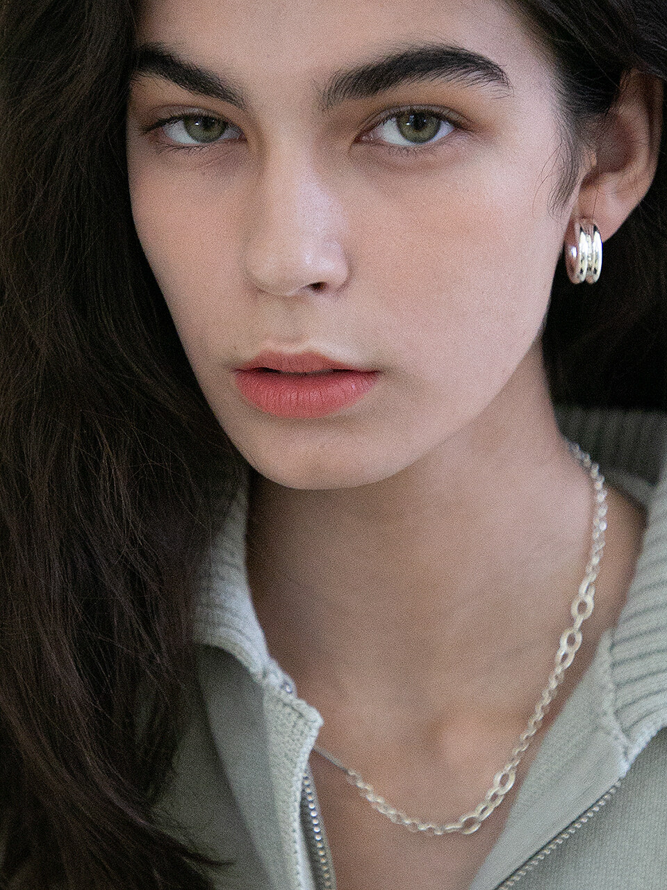 nuavo White Silver Hoop Earrings