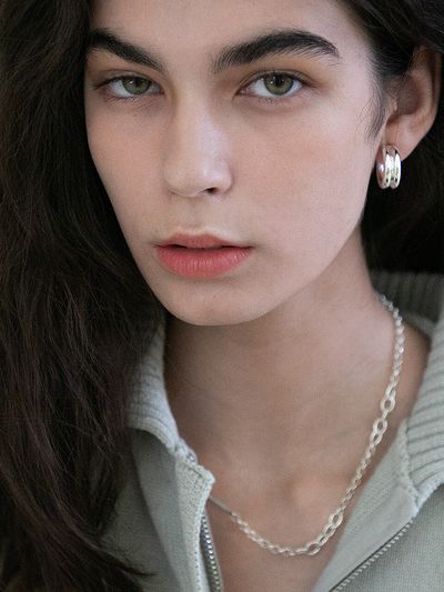 nuavo White Silver Hoop Earrings