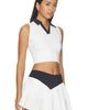 Nubyen Nubyen Ba?os Contrast Collar Sleeveless Top - 2