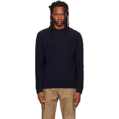 Nudie Jeans Nudie Jeans Navy August Rib Wool Sweater