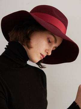 NUHAT Natural fedora nuhat ( burgundy )