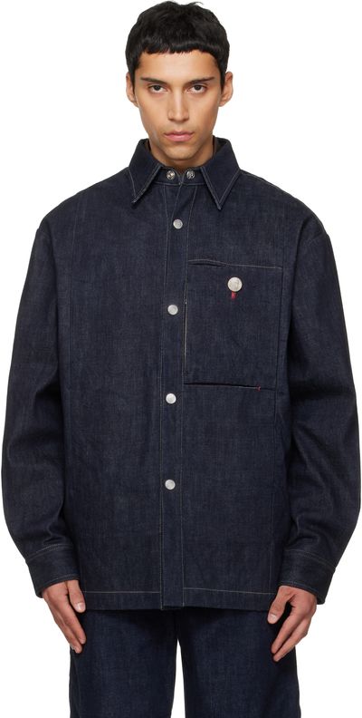 NULLUS NULLUS Navy Slits Selvedge Denim Jacket