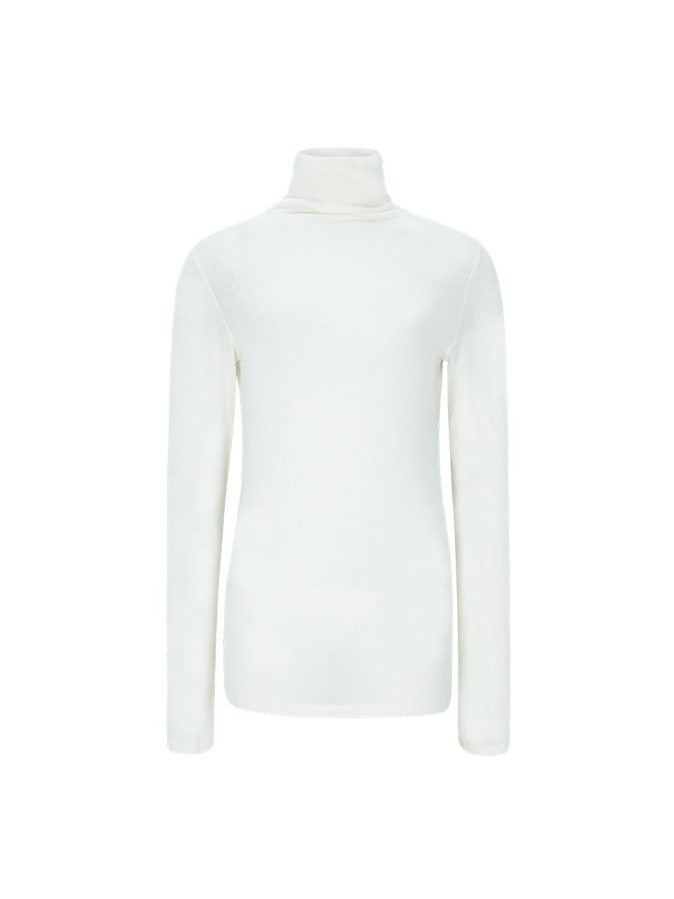 NUMERO SETTE Cashmere Silk Slim Fit Turtleneck Top [WHITE]