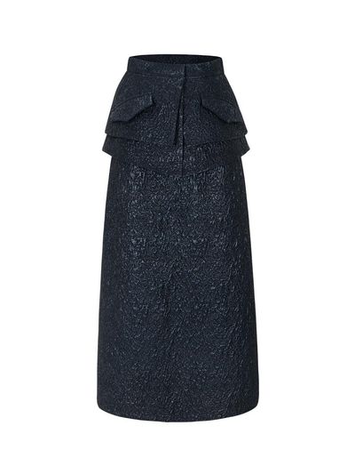 NUMERO SETTE High Waist H Line Skirt [Black]