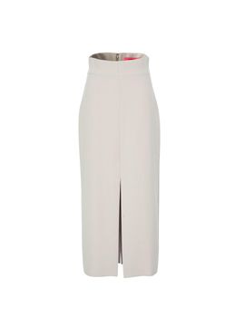 NUMERO SETTE High Waist Slim Fit H-Line Skirt [Beige]