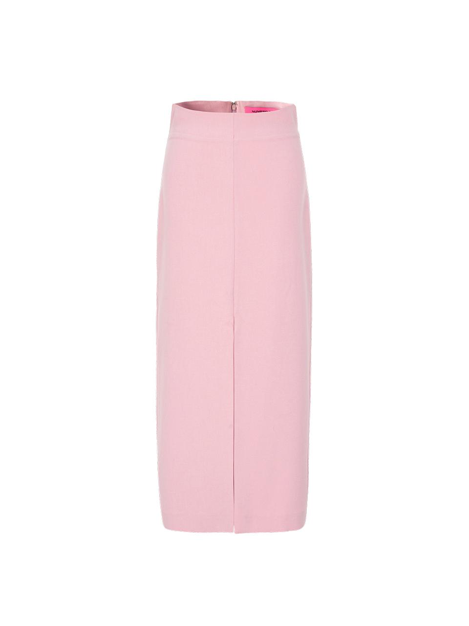 NUMERO SETTE High Waist Slit H-line Pencil Skirt [Pink]