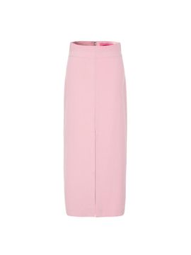 NUMERO SETTE High Waist Slit H-line Pencil Skirt [Pink]
