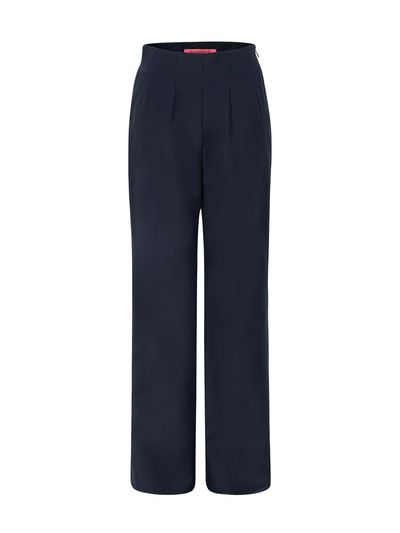 NUMERO SETTE High Waist Straight Slim Pants [Navy]