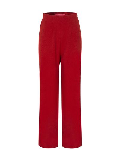 NUMERO SETTE High Waist Straight Slim Pants [Red]