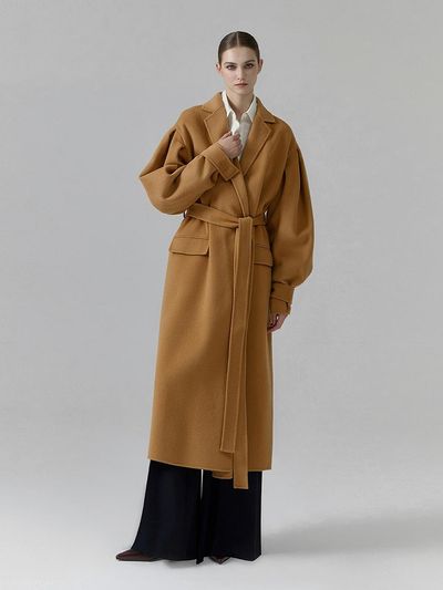 NUMERO SETTE Oversize Wool Cashmere Relaxed Fit Coat [Beige]