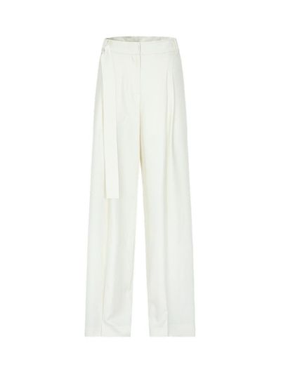 NUMERO SETTE Two Tuck Belted Wide Pants [Ivory]