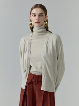 NUMERO SETTE Whole Garment Premium Wool Turtleneck Knit [Beige]