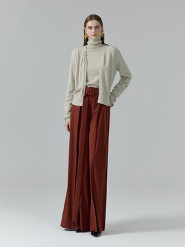 NUMERO SETTE Whole Garment Wool V Neck Cardigan [Beige]