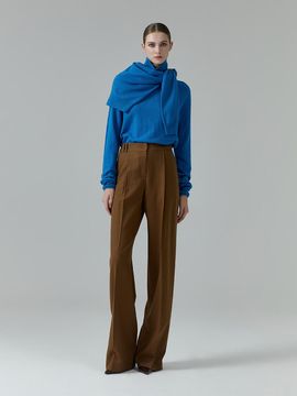 NUMERO SETTE Whole Garment Wool V Neck Cardigan [Blue]