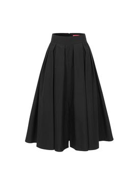 NUMERO SETTE Wide Pin Tuck Pleated Maxi Skirt [Black]