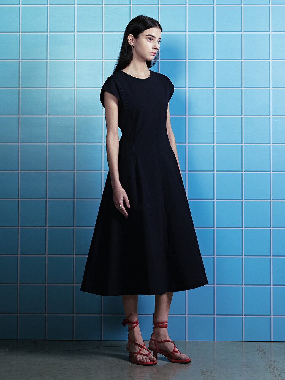 NUVO.10 Cap Sleeve Dart Flare Dress