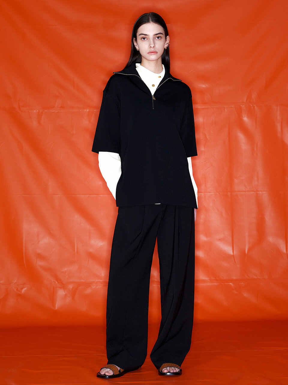 NUVO.10 Double Pin-tuck Wide Slacks