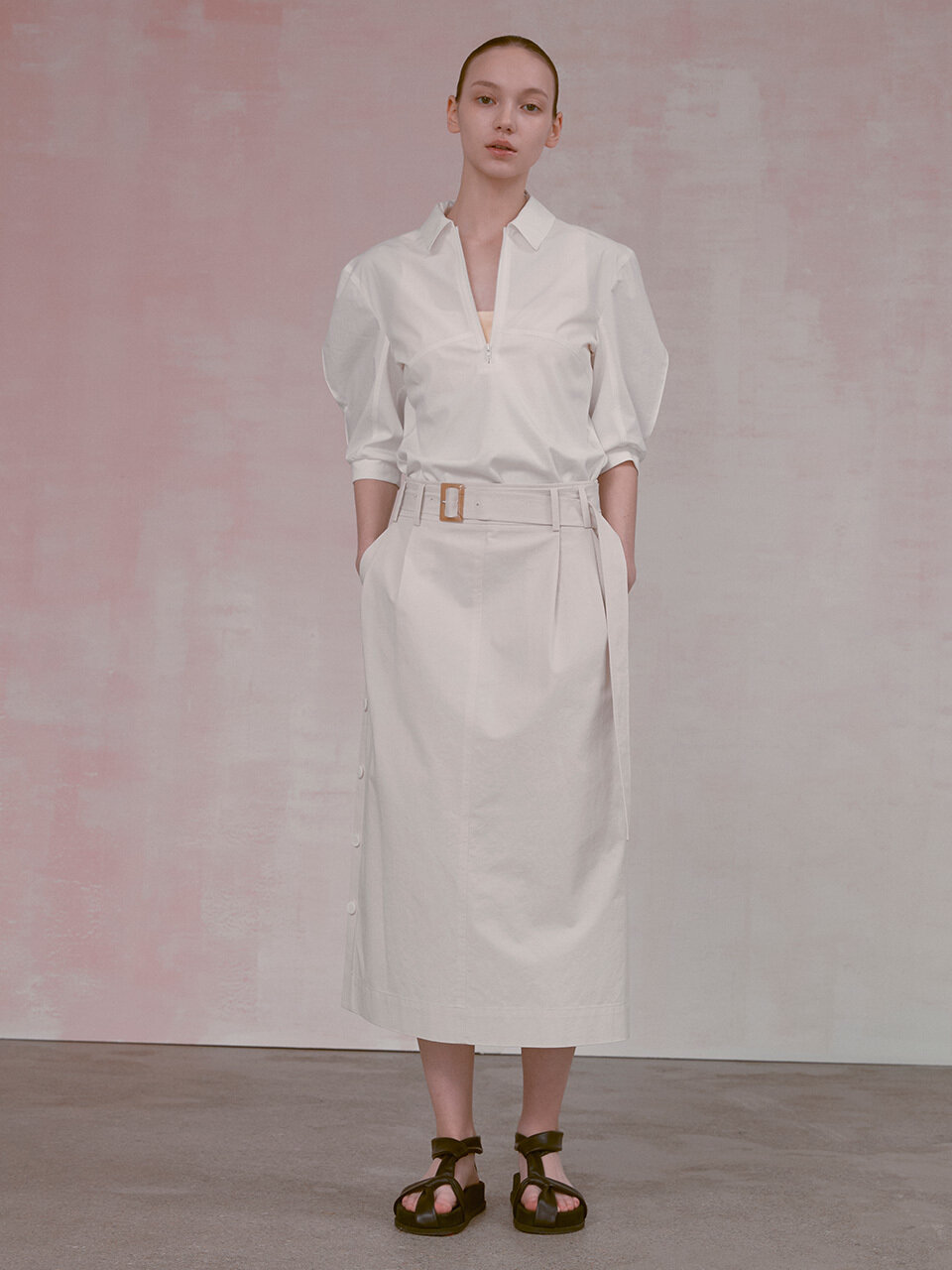 NUVO.10 Side Button Point Skirt