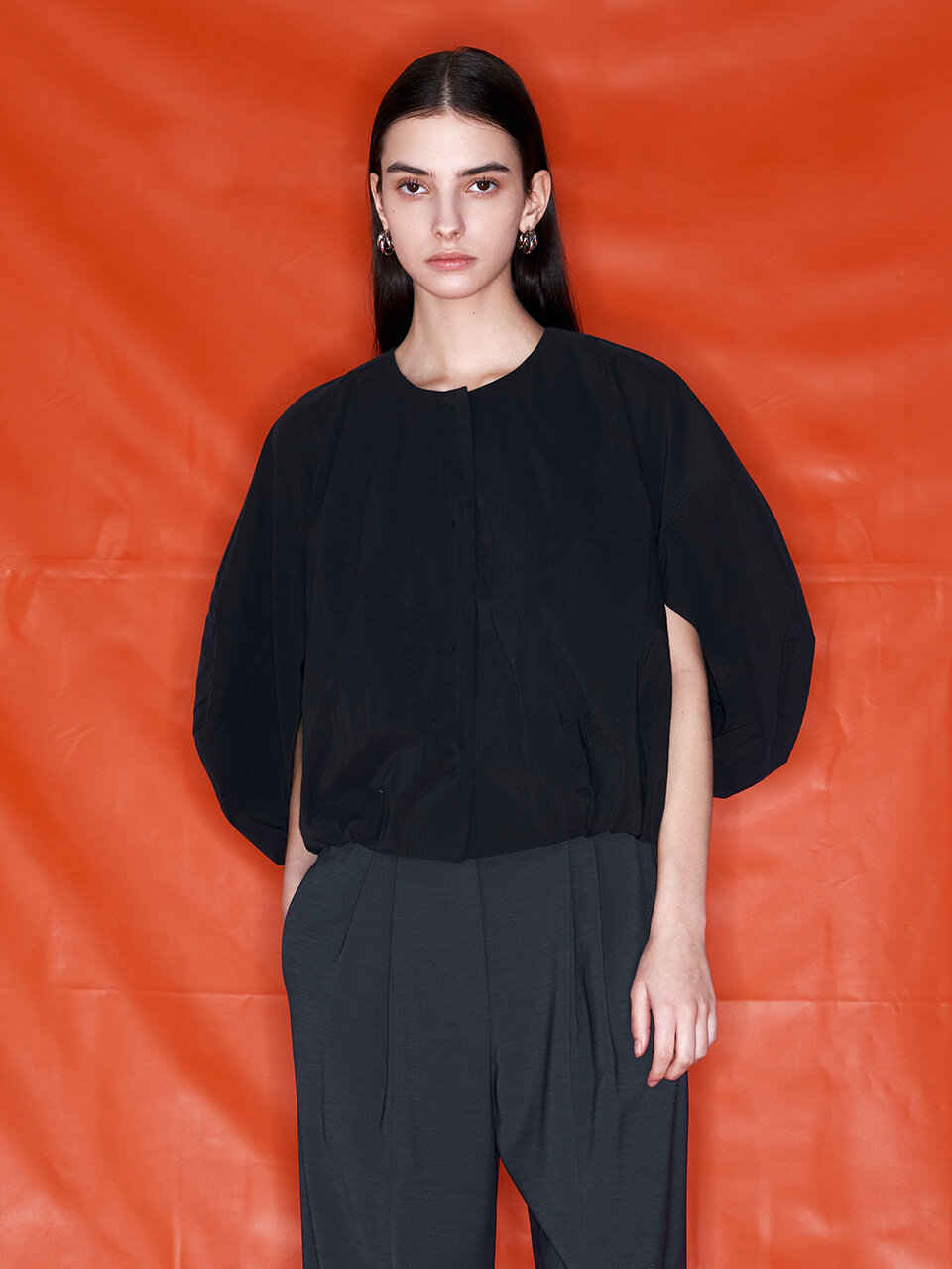 NUVO.10 Sleeve Slit Semi Cropped Volume Jacket