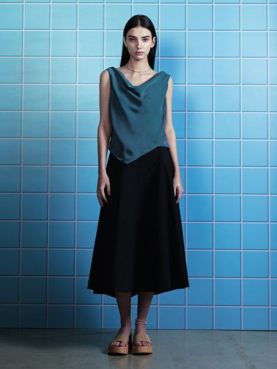 NUVO.10 Yoke Point Flare Skirt