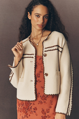 NVLT - Knit Crochet Trim Lady Jacket