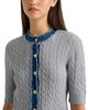 Nvlt Nvlt Denim Trim Cable Knit Short Sleeve Sweater - 5