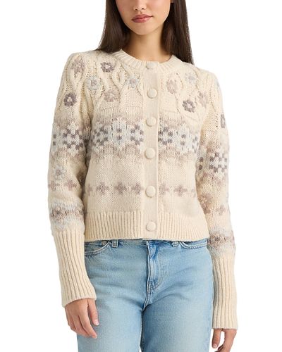 Nvlt Nvlt Embroidered Cable Knit Cardigan Sweater