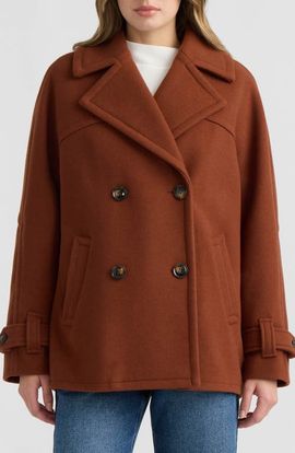 NVLT NVLT Faux Wool Double Breasted Short Coat