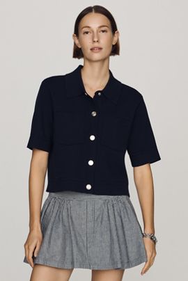 NVLT Short-Sleeve Knit Jacket