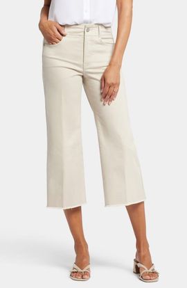 NYDJ NYDJ Brigitte Frayed High Waist Wide Leg Capri Jeans
