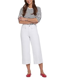 Nydj Nydj Brigitte Wide Leg Capri Jeans in Optic White