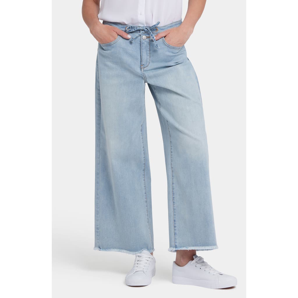 NYDJ NYDJ Cindi Cool Embrace® Frayed Drawstring High Waist Ankle Relaxed Wide Leg Jeans